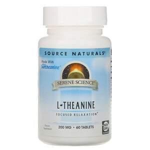 Source Naturals, L-Theanine, 200 mg, 60 Tablets - HealthCentralUSA
