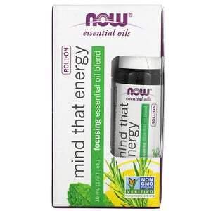 Now Foods, Essential Oils, Mind That Energy Roll-On, 1/3 fl oz (10 ml) - HealthCentralUSA