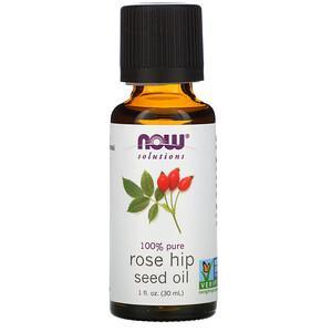 Now Foods, Solutions, Rose Hip Seed Oil, 1 fl oz (30 ml) - HealthCentralUSA