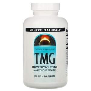 Source Naturals, TMG, Trimethylglycine, 750 mg, 240 Tablets - HealthCentralUSA