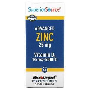 Superior Source, Advanced Zinc, Vitamin D3, 60 MicroLingual Instant Dissolve Tablets - HealthCentralUSA