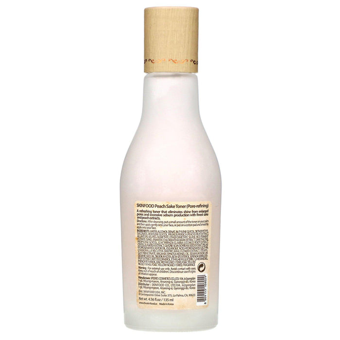 Skinfood, Peach Sake Toner, 4.56 fl oz (135 ml) - HealthCentralUSA