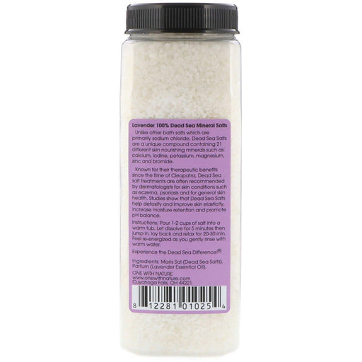 One with Nature, Dead Sea Mineral Salts, Relaxing, Lavender, 2 lbs (907 g) - HealthCentralUSA