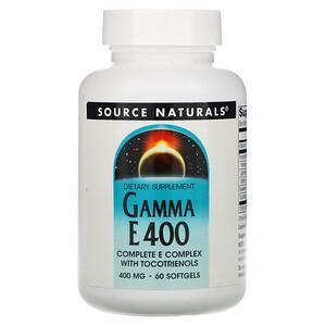 Source Naturals, Gamma E 400 Complex with Tocotrienols, 400 mg, 60 Softgels - HealthCentralUSA