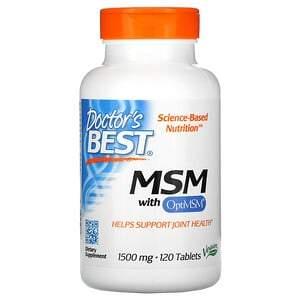Doctor's Best, MSM with OptiMSM, 1,500 mg, 120 Tablets - HealthCentralUSA