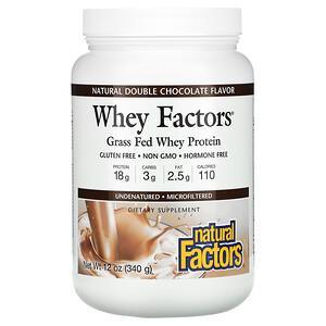 Natural Factors, Whey Factors, Grass Fed Whey Protein, Natural Double Chocolate, 12 oz (340 g) - HealthCentralUSA