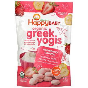 Happy Family Organics, Organic Greek Yogis, Strawberry Banana, 1 oz (28 g) - HealthCentralUSA