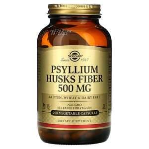 Solgar, Psyllium Husks Fiber, 500 mg, 200 Vegetable Capsules - HealthCentralUSA