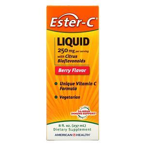 American Health, Ester-C Liquid with Citrus Bioflavonoids, Berry Flavor, 250 mg, 8 fl oz (237 ml) - HealthCentralUSA