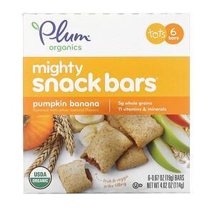 Plum Organics, Mighty Snack Bars, Tots, Pumpkin Banana, 6 Bars, 0.67 oz (19 g) Each - HealthCentralUSA