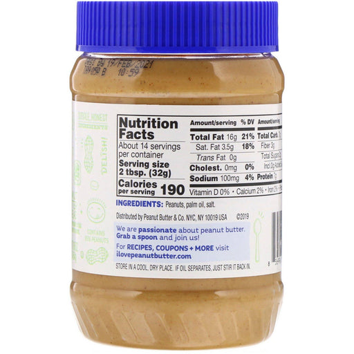 Peanut Butter & Co., Simply Smooth, Peanut Butter Spread, No Added Sugar, 16 oz (454 g) - HealthCentralUSA