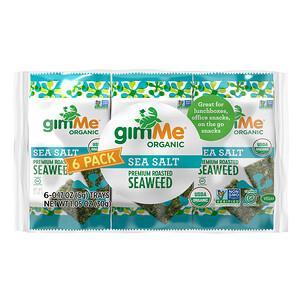 gimMe, Premium Roasted Seaweed, Sea Salt , 6 Pack. 0.17 oz (5 g) Each - HealthCentralUSA