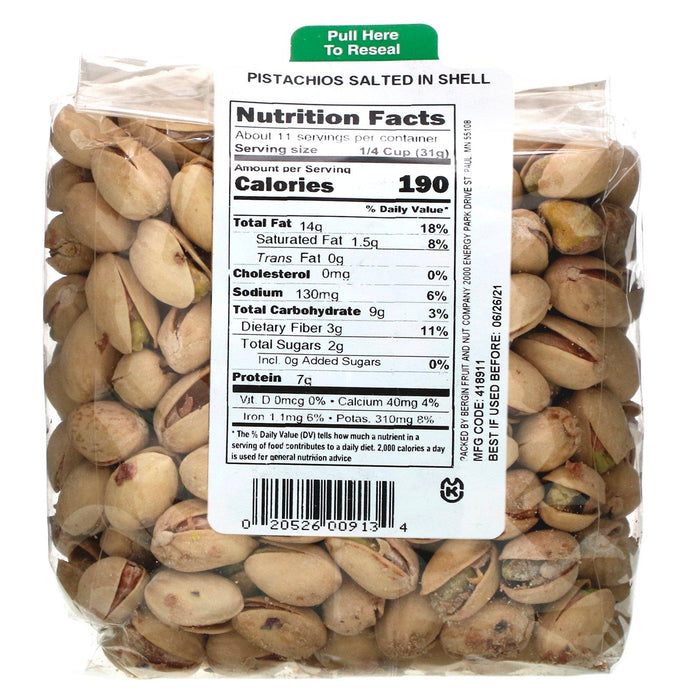 Bergin Fruit and Nut Company, Pistachios Salted in Shell, 12 oz (340 g) - HealthCentralUSA