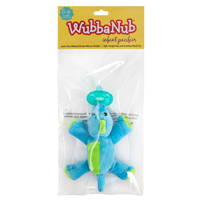 WubbaNub, Infant Pacifier, 0-6 Months, Bright Baby Dino, 1 Pacifier