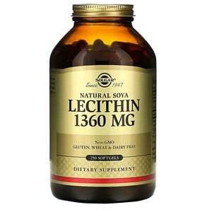 Solgar, Natural Soya Lecithin, 1,360 mg, 250 Softgels - HealthCentralUSA