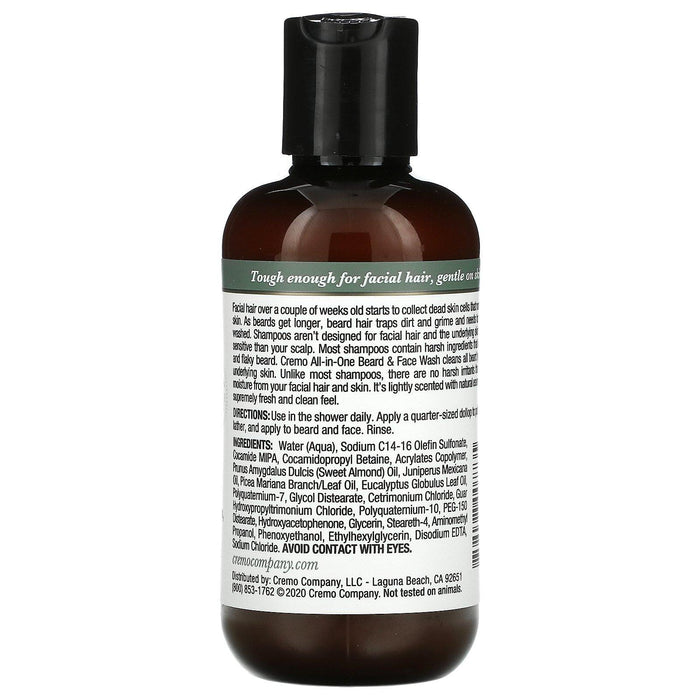 Cremo, All-In-One Beard & Face Wash, Cedar Forest Blend, 6 fl oz (177 ml) - HealthCentralUSA