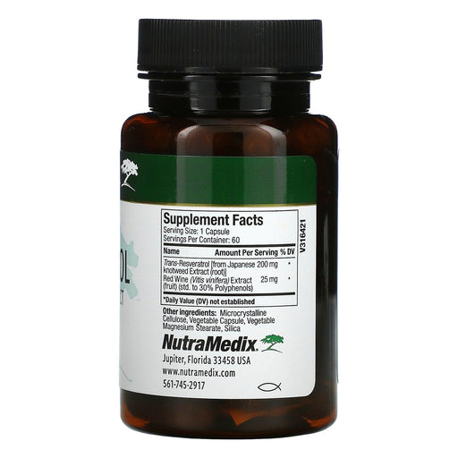 NutraMedix, Resveratrol with Red Wine Extract, 60 Vegetable Capsules - HealthCentralUSA
