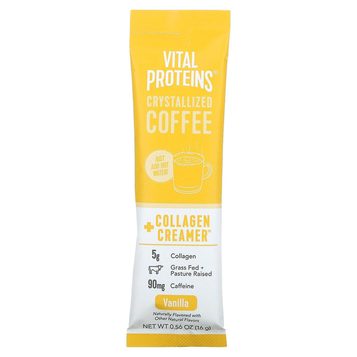 Vital Proteins, Crystallized Coffee + Collagen Creamer, Vanilla, 7 Packets, 0.56 oz (16 g) Each - HealthCentralUSA