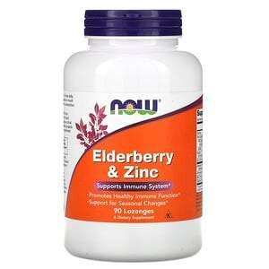 Now Foods, Elderberry & Zinc, 90 Lozenges - HealthCentralUSA