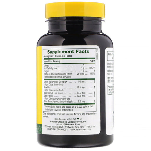 Nature's Plus, Acerola-C, Chewable, 250 mg, 90 Tablets - HealthCentralUSA
