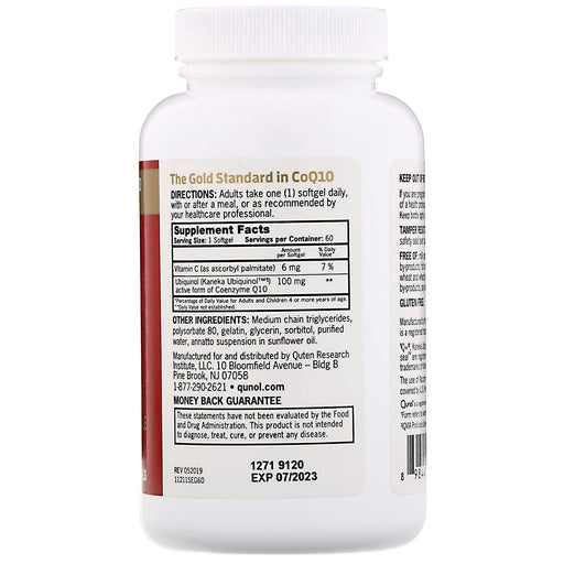 Qunol, Ubiquinol, Mega CoQ10 , 100 mg, 60 Softgels - HealthCentralUSA