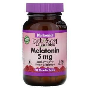 Bluebonnet Nutrition, Earth Sweet Chewables, Melatonin, Natural Raspberry Flavor, 5 mg, 120 Chewable Tablets - HealthCentralUSA