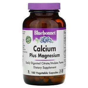 Bluebonnet Nutrition, Calcium Plus Magnesium, 180 Vcaps - HealthCentralUSA