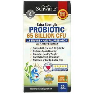 BioSchwartz, Extra Strength Probiotic, 65 Billion CFU, 30 Capsules - HealthCentralUSA
