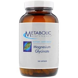 Metabolic Maintenance, Magnesium Glycinate, 180 Capsules - HealthCentralUSA