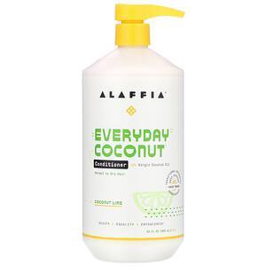 Alaffia, Everyday Coconut, Conditioner, Normal to Dry Hair, Coconut Lime, 32 fl oz (950 ml) - HealthCentralUSA