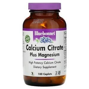 Bluebonnet Nutrition, Calcium Citrate Plus Magnesium, 180 Caplets - HealthCentralUSA