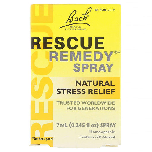 Bach, Original Flower Remedies, Rescue Remedy, Natural Stress Relief Spray, 0.245 fl oz (7 ml) - HealthCentralUSA