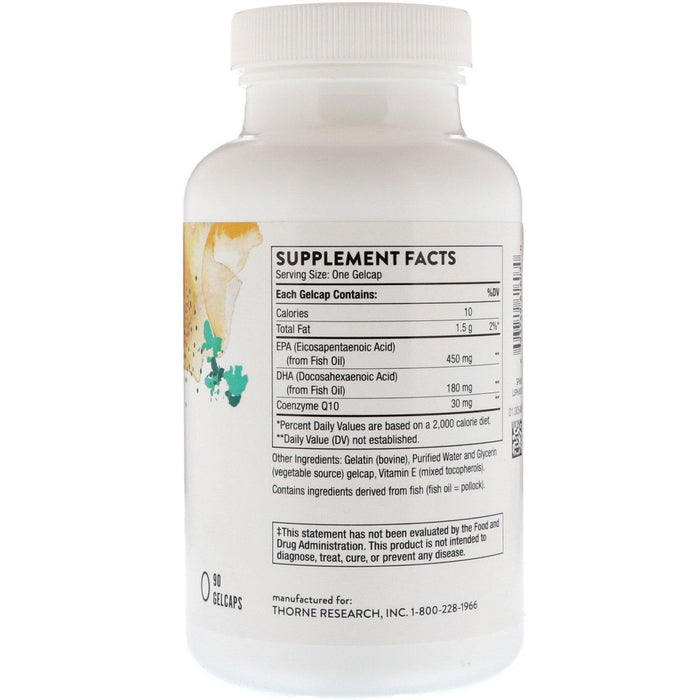 Thorne Research, Omega-3 with CoQ10, 90 Gelcaps - HealthCentralUSA