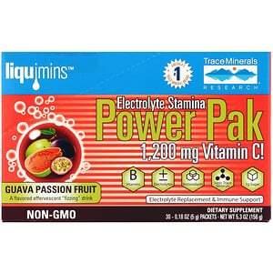 Trace Minerals Research, Electrolyte Stamina Power Pak, Guava Passion Fruit, 30 Packets, 0.18 oz (5 g) Each - HealthCentralUSA