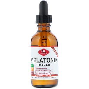 Olympian Labs, Melatonin, Alcohol Free, Grape Flavor, 1 mg, 2 oz - HealthCentralUSA