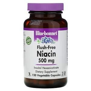 Bluebonnet Nutrition, Flush-Free Niacin, 500 mg, 120 Vegetable Capsules - HealthCentralUSA