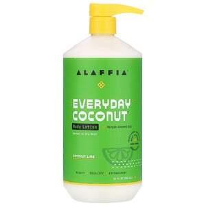 Alaffia, Everyday Coconut, Body Lotion, Normal to Dry Skin, Coconut Lime, 32 fl oz (950 ml) - HealthCentralUSA