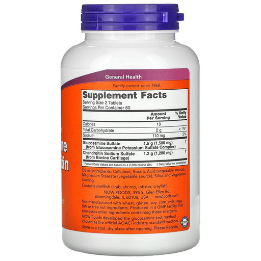Now Foods, Glucosamine & Chondroitin, Extra Strength, 120 Tablets - HealthCentralUSA