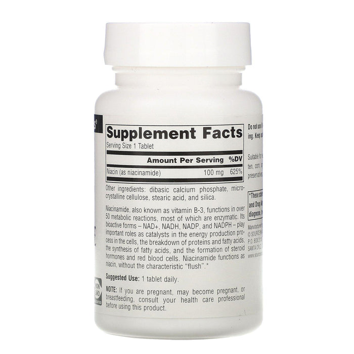 Source Naturals, Niacinamide B-3, 100 mg, 250 Tablets - HealthCentralUSA