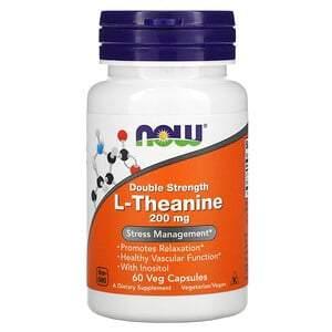 Now Foods, Double Strength L-Theanine, 200 mg, 120 Veg Capsules - HealthCentralUSA
