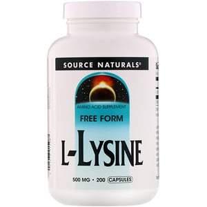 Source Naturals, L-Lysine, 500 mg, 200 Capsules - HealthCentralUSA