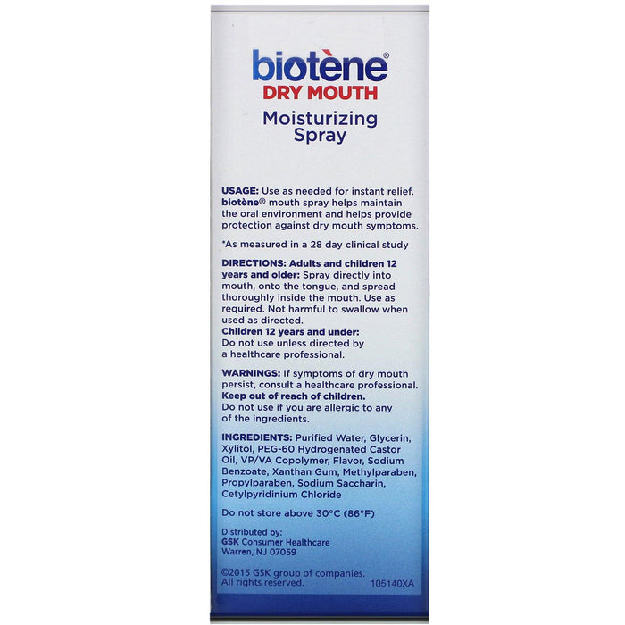 Biotene Dental Products, Dry Mouth Moisturizing Spray, Gentle Mint, 1.5 fl oz (44.3 ml) - HealthCentralUSA