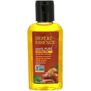 Desert Essence, 100% Pure Jojoba Oil, For Hair, Skin, and Scalp, 2 fl oz (59 ml) - HealthCentralUSA