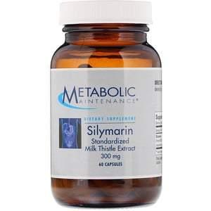 Metabolic Maintenance, Silymarin, Standardized Milk Thistle Extract, 300 mg, 60 Capsules - HealthCentralUSA