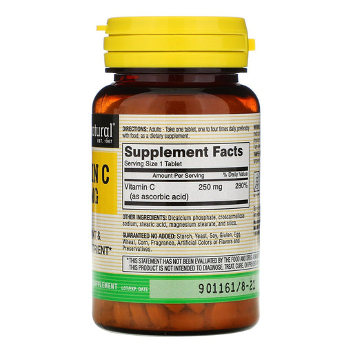 Mason Natural, Vitamin C, 250 mg, 100 Tablets - HealthCentralUSA