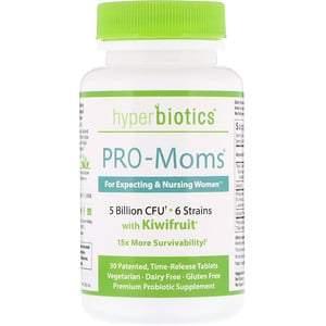 Hyperbiotics, PRO-Moms, with Kiwifruit, 5 Billion CFU, 30 Time-Release Tablets - HealthCentralUSA