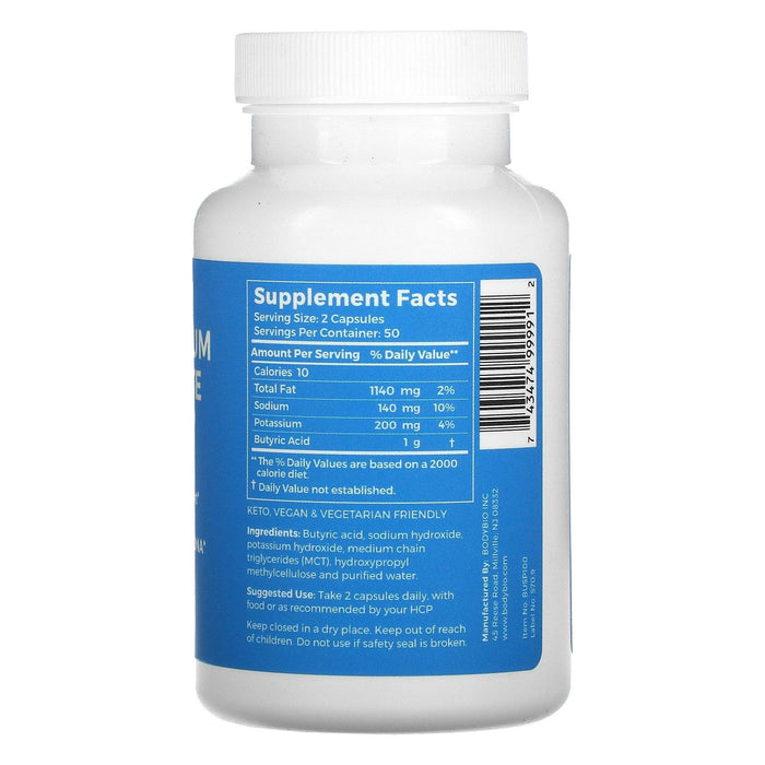 BodyBio, Sodium / Potassium Butyrate, 100 Non-GMO Capsules - HealthCentralUSA