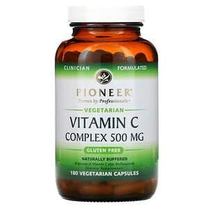Pioneer Nutritional Formulas, Vitamin C Complex, 500 mg, 180 Vegetarian Capsules - HealthCentralUSA