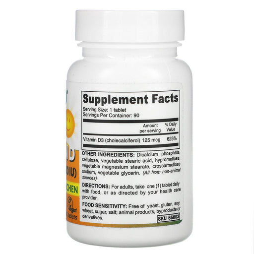 Deva, Vegan Vitamin D, 125 mcg (5,000 IU), 90 Tablets - HealthCentralUSA