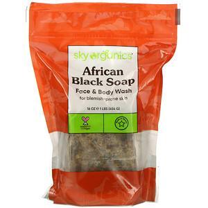 Sky Organics, African Black Soap, 16 fl oz (454 g) - HealthCentralUSA